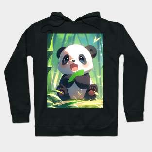 Cute Baby Panda in Bamboo Forest - Anime Wallpaper Hoodie